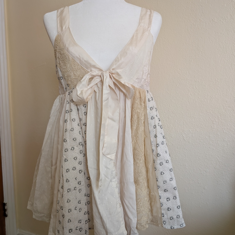 Anthropologie Cream and White Camisole